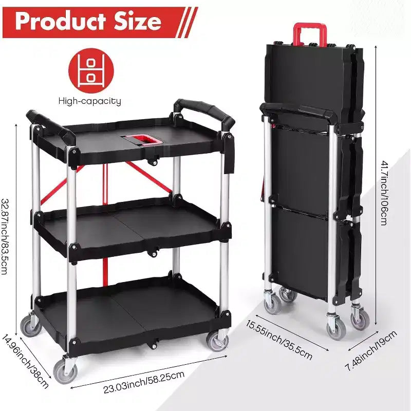 Carrello di Servizio Pieghevole per Ufficio Bar Casa Cucina