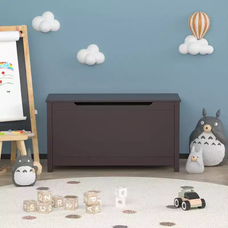 Scatola Portagiochi in Legno per Bambini con Coperchio a Chiusura di Sicurezza, Età 2+ (Bianco)