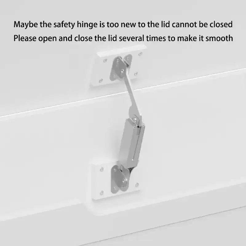 Scatola Portagiochi in Legno per Bambini con Coperchio a Chiusura di Sicurezza, Età 2+ (Bianco)