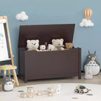 Scatola Portagiochi in Legno per Bambini con Coperchio a Chiusura di Sicurezza, Età 2+ (Bianco)