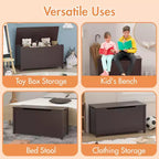 Scatola Portagiochi in Legno per Bambini con Coperchio a Chiusura di Sicurezza, Età 2+ (Bianco)