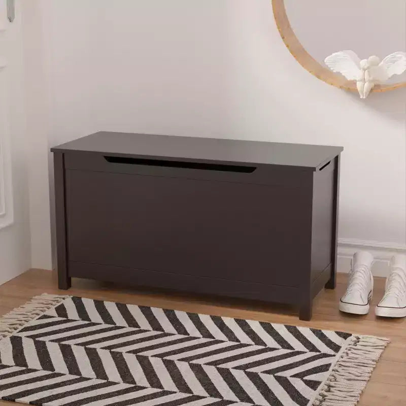 Scatola Portagiochi in Legno per Bambini con Coperchio a Chiusura di Sicurezza, Età 2+ (Bianco)