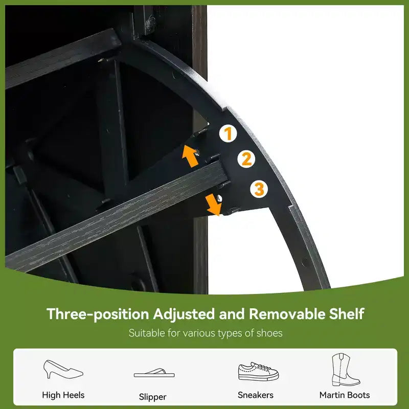 Scarpiera, Organizer per scarpe in Rattan Naturale con 4 Ante a Ribalta, Scarpiera stretta da terra con gambe in metallo e ripiano regolabile