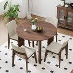 PexFix 42 Tavolo da pranzo rotondo in legno massello di noce con piano in legno per sale da pranzo moderne e riunioni di famiglia