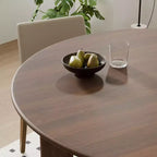 PexFix 42 Tavolo da pranzo rotondo in legno massello di noce con piano in legno per sale da pranzo moderne e riunioni di famiglia