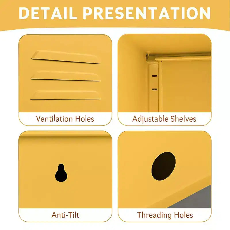 Tavolino da letto moderno minimalista con 2 ripiani regolabili, design anti-ribaltamento, mobiletto multi-scomparto