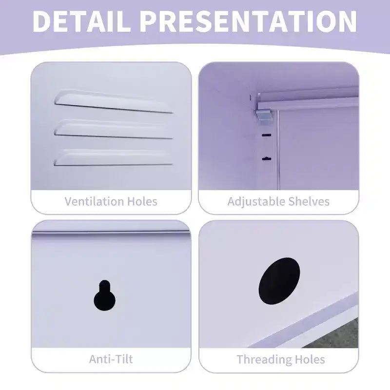 Tavolino da letto moderno minimalista con 2 ripiani regolabili, design anti-ribaltamento, mobiletto multi-scomparto
