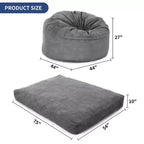 Poltrone Sacco 2 in 1, Poltrone Sacco Grandi, Cuscini da Pavimento Convertibili per Adulti, Letto Gigante a Sacco