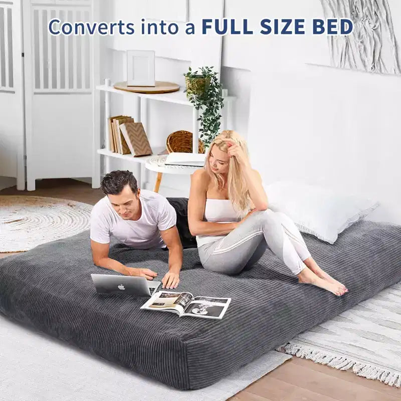 Poltrone Sacco 2 in 1, Poltrone Sacco Grandi, Cuscini da Pavimento Convertibili per Adulti, Letto Gigante a Sacco
