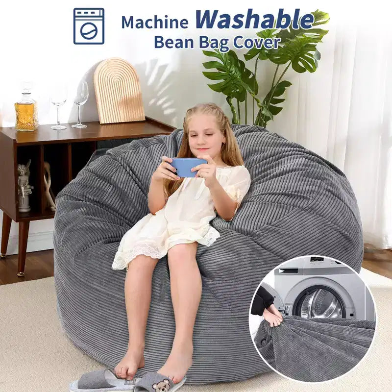 Poltrone Sacco 2 in 1, Poltrone Sacco Grandi, Cuscini da Pavimento Convertibili per Adulti, Letto Gigante a Sacco