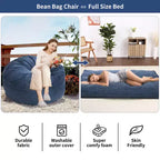 Poltrone Sacco 2 in 1, Poltrone Sacco Grandi, Cuscini da Pavimento Convertibili per Adulti, Letto Gigante a Sacco