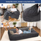 Poltrone Sacco 2 in 1, Poltrone Sacco Grandi, Cuscini da Pavimento Convertibili per Adulti, Letto Gigante a Sacco