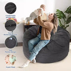 Poltrone Sacco 2 in 1, Poltrone Sacco Grandi, Cuscini da Pavimento Convertibili per Adulti, Letto Gigante a Sacco