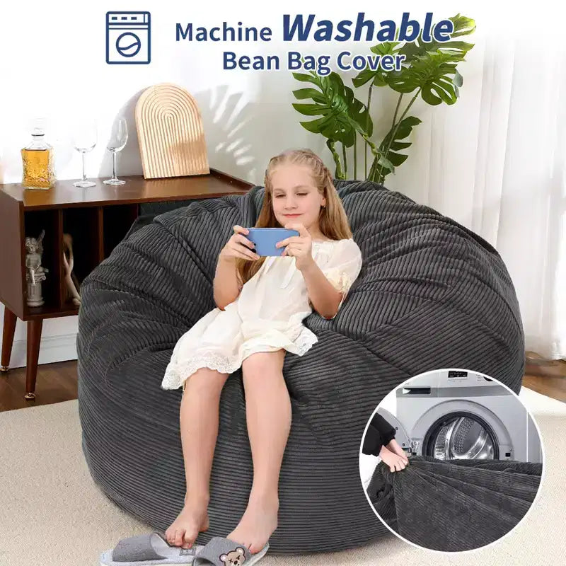 Poltrone Sacco 2 in 1, Poltrone Sacco Grandi, Cuscini da Pavimento Convertibili per Adulti, Letto Gigante a Sacco
