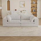 Divani a seduta profonda in velluto a coste blu 78.8 Cloud Sofa per soggiorno Design a doppio strato Cuscino rimovibile