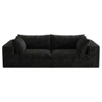 Divani a seduta profonda in velluto a coste blu 78.8 Cloud Sofa per soggiorno Design a doppio strato Cuscino rimovibile