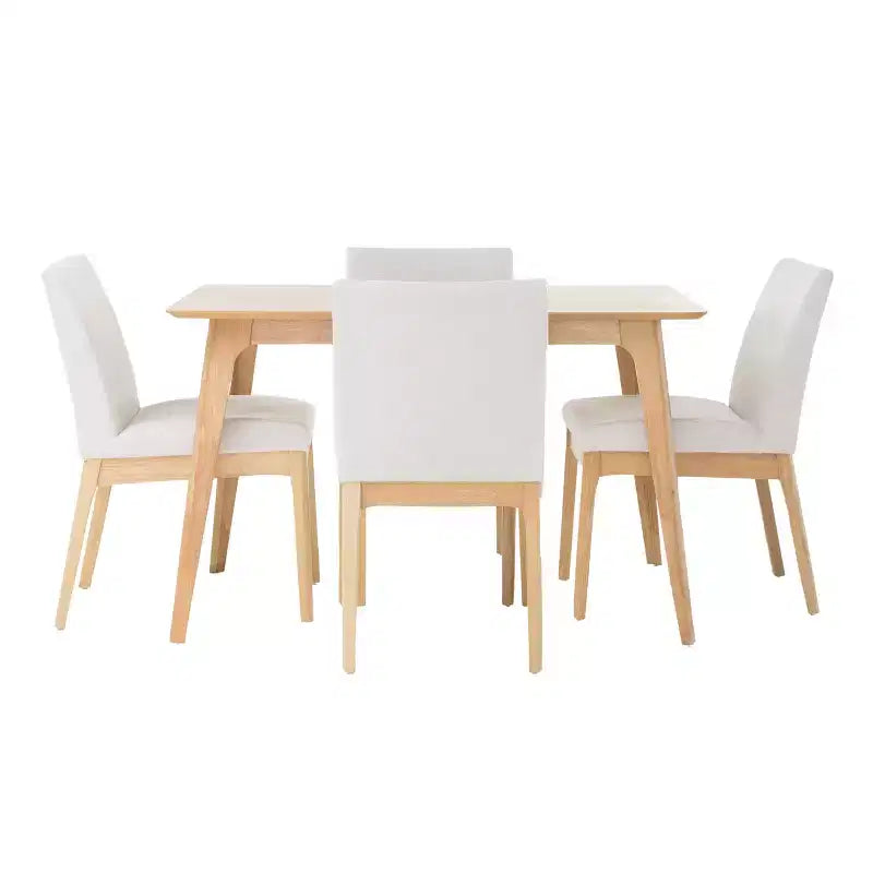 Set da pranzo imbottito in tessuto Brittany, 5 pezzi, stile moderno di metà secolo