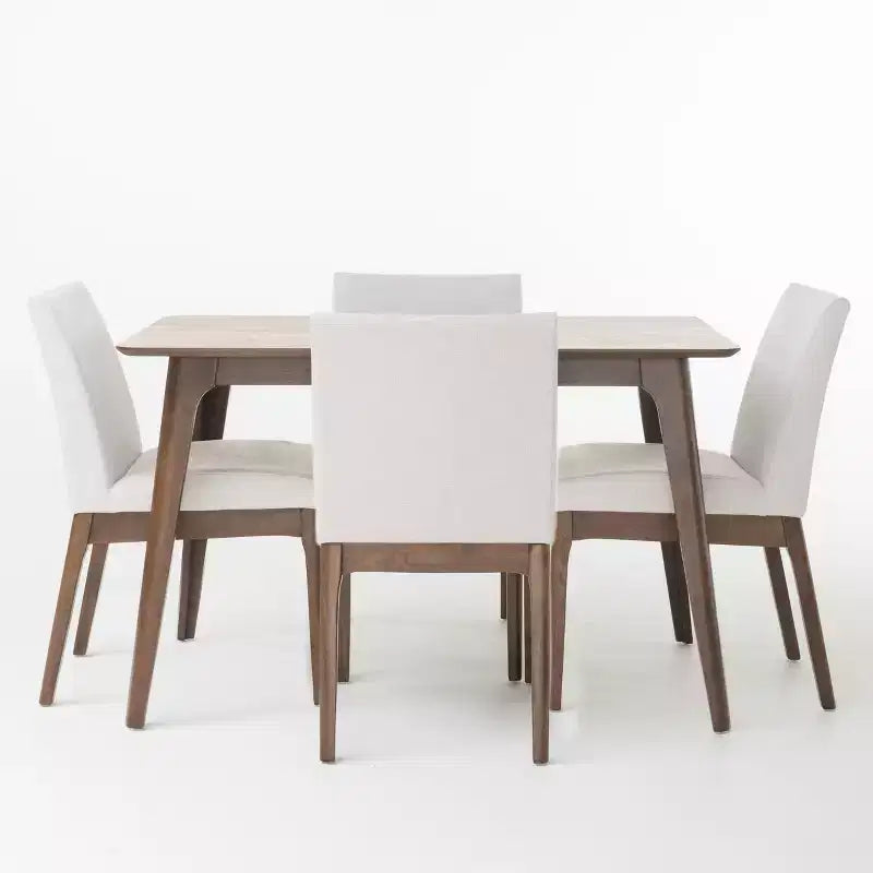 Set da pranzo imbottito in tessuto Brittany, 5 pezzi, stile moderno di metà secolo
