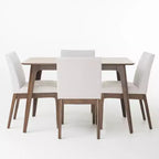 Set da pranzo imbottito in tessuto Brittany, 5 pezzi, stile moderno di metà secolo