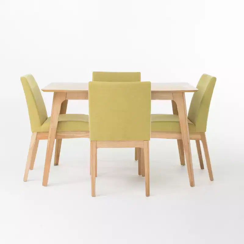 Set da pranzo imbottito in tessuto Brittany, 5 pezzi, stile moderno di metà secolo
