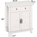Mobiletto rustico da 80 cm con ripiani regolabili a 3 livelli, organizer per ingresso in stile rustico con ante a persiana, design impermeabile per la cucina