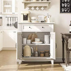 Mobiletto rustico da 80 cm con ripiani regolabili a 3 livelli, organizer per ingresso in stile rustico con ante a persiana, design impermeabile per la cucina