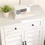 Mobiletto rustico da 80 cm con ripiani regolabili a 3 livelli, organizer per ingresso in stile rustico con ante a persiana, design impermeabile per la cucina