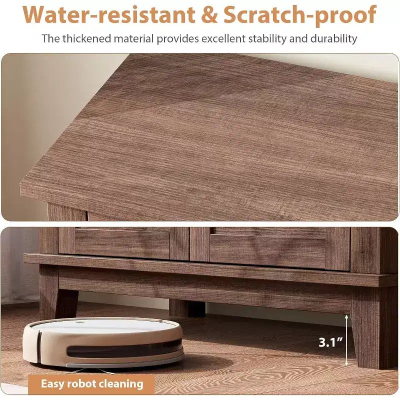 Mobiletto rustico da 80 cm con ripiani regolabili a 3 livelli, organizer per ingresso in stile rustico con ante a persiana, design impermeabile per la cucina