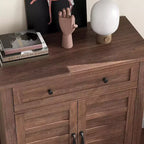 Mobiletto rustico da 80 cm con ripiani regolabili a 3 livelli, organizer per ingresso in stile rustico con ante a persiana, design impermeabile per la cucina