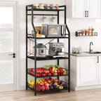 Scaffale da cucina autoportante a 5 livelli, per microonde, con cestello in filo e piedini regolabili, stazione da caffè industriale alta 128,8 cm