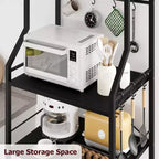 Scaffale da cucina autoportante a 5 livelli, per microonde, con cestello in filo e piedini regolabili, stazione da caffè industriale alta 128,8 cm