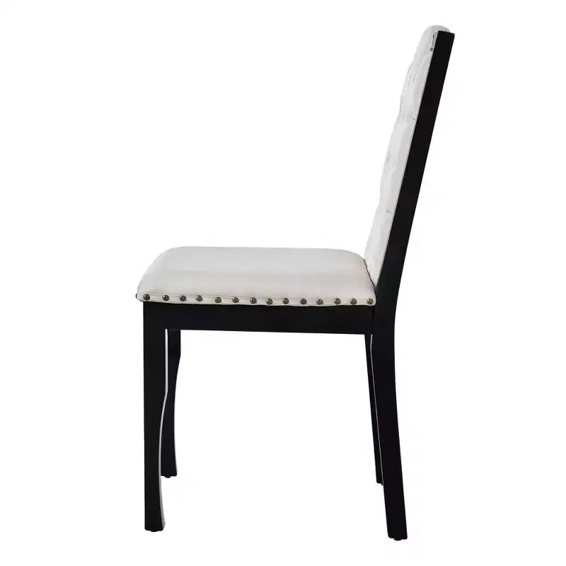Set da Pranzo da Cucina Retro da 6 Pezzi, Tavolo Rettangolare in Legno e 4 Sedie Trapuntate con Schienale Alto e 1 Panca