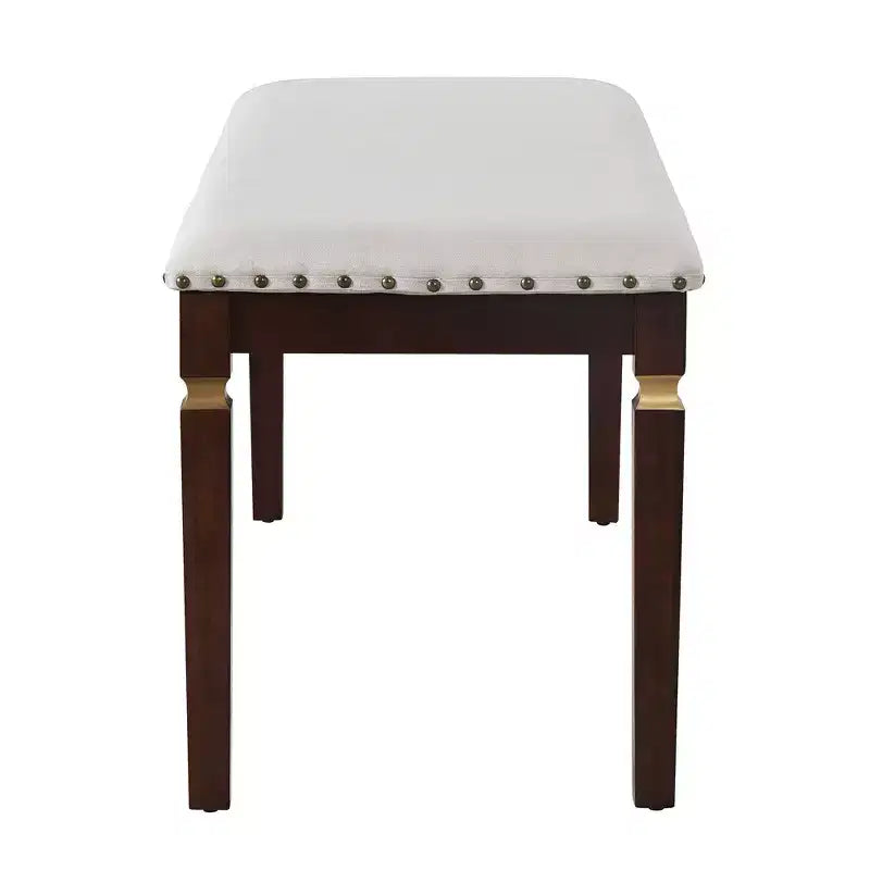 Set da Pranzo da Cucina Retro da 6 Pezzi, Tavolo Rettangolare in Legno e 4 Sedie Trapuntate con Schienale Alto e 1 Panca