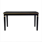 Set da Pranzo da Cucina Retro da 6 Pezzi, Tavolo Rettangolare in Legno e 4 Sedie Trapuntate con Schienale Alto e 1 Panca