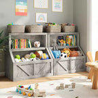 Libreria per bambini e portagiochi - Mobiletto portaoggetti a 2 livelli con scaffali per sala giochi, cameretta, aula
