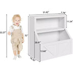 Libreria per bambini e portagiochi - Mobiletto portaoggetti a 2 livelli con scaffali per sala giochi, cameretta, aula