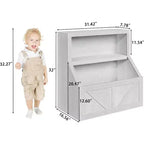 Libreria per bambini e portagiochi - Mobiletto portaoggetti a 2 livelli con scaffali per sala giochi, cameretta, aula