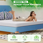 Materasso BestMassage in memory foam al tè verde da 5 pollici con infusione di gel rinfrescante