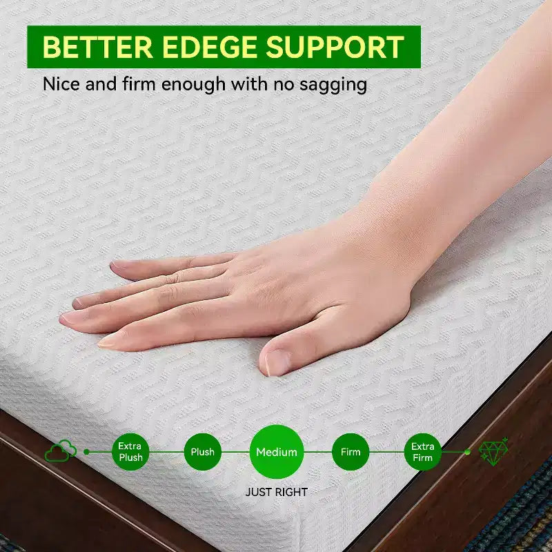 Materasso BestMassage in memory foam al tè verde da 5 pollici con infusione di gel rinfrescante