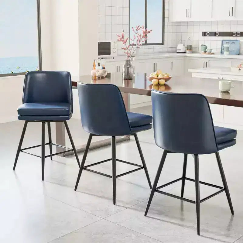 Sgabelli da Bar Moderni in Similpelle Imbottiti: Rotazione a 360°, Costruzione Robusta e Design Elegante