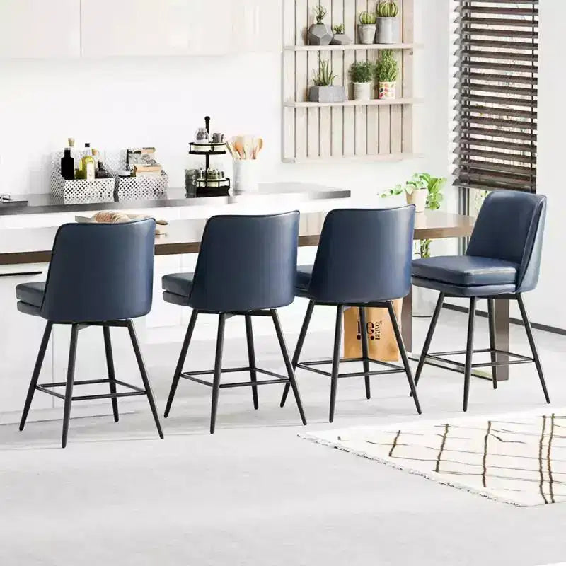 Sgabelli da Bar Moderni in Similpelle Imbottiti: Rotazione a 360°, Costruzione Robusta e Design Elegante