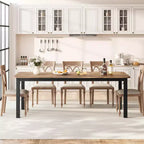 Tavolo da pranzo industriale 78 - Tavolo da cucina per 6-8 persone, tavolo rettangolare in legno per sala da pranzo