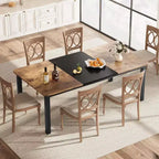 78 Industrial Dining Table - Kitchen Table for 6-8, Wood Rectangular Table for Dining Room