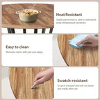 Tavolo da pranzo rotondo per 4-6 persone, tavolo da cucina rustico da 120 cm con contenitore per sala da pranzo, soggiorno, sala riunioni, appartamento