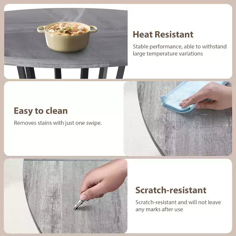 Tavolo da pranzo rotondo per 4-6 persone, tavolo da cucina rustico da 120 cm con contenitore per sala da pranzo, soggiorno, sala riunioni, appartamento