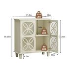 Credenza a buffet indipendente con ripiani regolabili, tavolo console da cucina moderno retrò, armadietto decorativo a 2 ante, colore crema