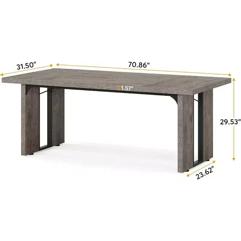 Scrivania Direzionale Grande in Legno Rustico Tavolo da Pranzo Rettangolare