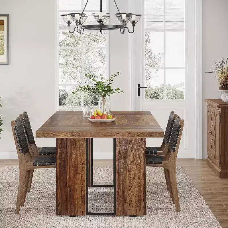 Scrivania Direzionale Grande in Legno Rustico Tavolo da Pranzo Rettangolare
