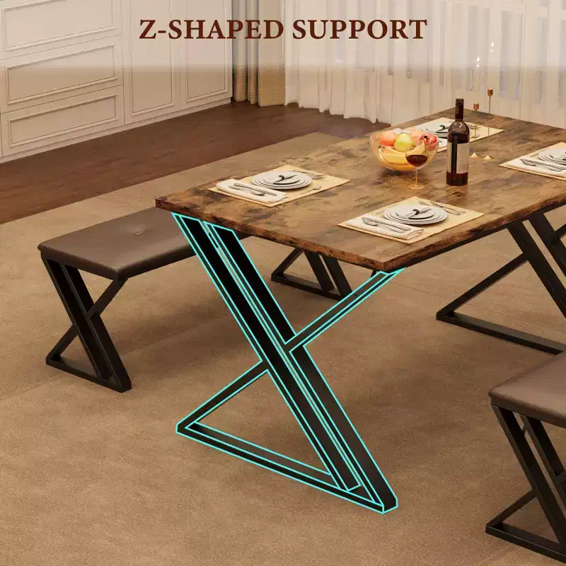 Set tavolo da pranzo, Set tavolo da cucina per 4 persone, Set tavolo da pranzo 3 pezzi con 2 panche per piccoli spazi, appartamento, sala da pranzo, salvaspazio