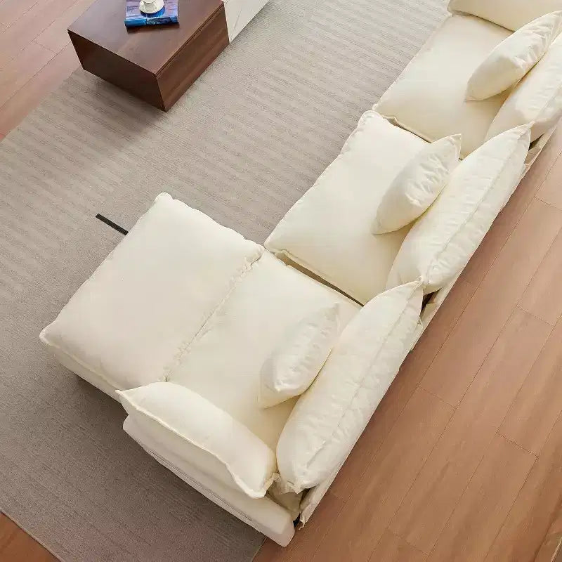 Divano moderno a L da 112 pollici, modulare, a combinazione "nuvola", con pouf, set componibile a 3 posti in ciniglia con 1 poggiapiedi per la casa